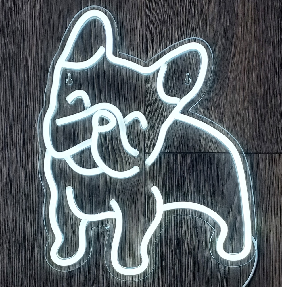 White Neon Dog Light